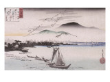 Le vol des oiseaux sauvages à Katad Reproduction procédé giclée par Ando Hiroshige