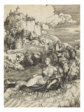 Le monstre marin (L'Enlèvement d'Amymoné) reproduction procédé giclée par Albrecht Dürer