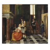 Jugadores de cartas Lámina giclée por Pieter de Hooch