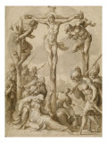 Le Christ en croix ; étude pour la chapelle du Roi à Fontainebleau reproduction procédé giclée par Ambroise Dubois