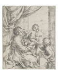 The Virgin, the Infant Jesus and Saint Jean-Baptiste reproduction procédé giclée par Guido Reni