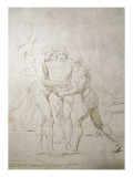 Le Serment du Jeu de Paume à Versailles le 20 juin 1789, fond d'architecture de Charles Moreau reproduction procédé giclée par Jacques-Louis David