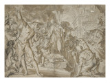 La résurrection de Lazare Giclée-Druck von Joachim Wtewael or Utawael