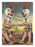 The Pinder's : clowns musiciens Reproduction procédé giclée