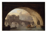 Le pont triomphal Giclee Print by Hubert Robert