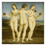 Les trois Grâces Giclée-tryk af Raffaello Sanzio Les trois Grâces Giclée-tryk af Raffaello Sanzio