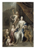 La marquise de Montespan entourée de ses quatre premiers enfants légitimés, en 1677 reproduction procédé giclée par Charles de La Fosse