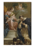 The Virgin and Child Giving the Rosary to St. Dominic Reproduction procédé giclée par Etienne Parrocel