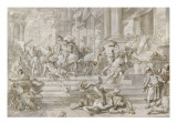 Le châtiment d'Héliodore Giclée-tryk af Francesco Solimena