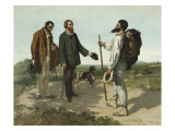 La rencontre ou "Bonjour Monsieur Courbet" Giclee Print by Gustave Courbet