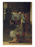 Les Licteurs rapportent à Brutus les corps de ses fils reproduction procédé giclée par Jacques-Louis David