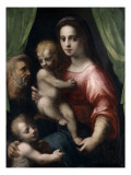 La Sainte Famille avec saint Jean-Baptiste Giclée-Druck von Domenico Puligo