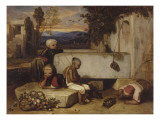 Turkish Children Playing with a Turtle (Asian Turkey) Giclee Print by Alexandre Gabriel Decamps