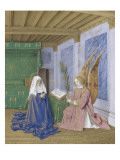 Le Livre d'Heures d'Etienne Chevalier : Les Heures de la Vierge, La seconde Annonciation reproduction procédé giclée par Jean Fouquet