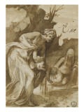 Thétis trempant Achille dans les eaux du Styx reproduction procédé giclée par Toussaint Dubreuil