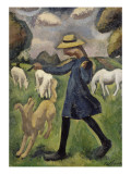La bergère. Marie Ressort enfant Giclée-Druck von Roger de La Fresnaye