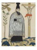 C'est le véritable portrait du bienheureux Thomas Hélie, prêtre de Biville reproduction procédé giclée