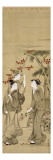 Trois jeunes femmes sous les érables rouges Giclee Print by Kubo Shunman