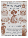 The Famous Cyclone Cowboy and Miss Ella Young Cody. Giclee Print