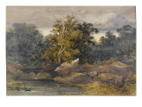 L'étang en forêt Giclée-Druck von Thomas Creswick