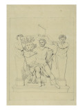 L'Empereur Lothaire II assis reproduction procédé giclée par Jean-Baptiste Joseph Wicar