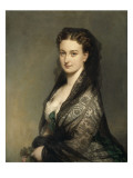 L'inconnue à la mantille. Giclee Print by Franz Xaver Winterhalter