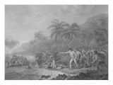 La mort du capitaine Cook Giclee-trykk av Francesco Bartolozzi
