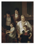 Le conventionnel Michel Gérard et sa famille reproduction procédé giclée par Jacques-Louis David