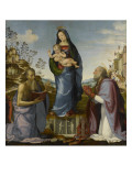 La Vierge et l'Enfant entre Saint Jérôme et Saint Zénobe reproduction procédé giclée par Mariotto Albertinelli