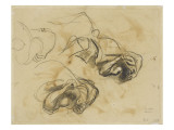 Deux études d'une femme se voilant la face Reproduction procédé giclée par Eugene Delacroix