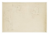 Trois académies d'hommes reproduction procédé giclée par Eugene Delacroix