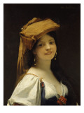 La jeune rieuse reproduction procédé giclée par Jules Joseph Lefebvre