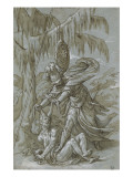 Triomphe de la sagesse sur l'ignorance, Minerve terrasse une vieille femme Giclée-tryk af Paolo Farinati Triomphe de la sagesse sur l'ignorance, Minerve terrasse une vieille femme Giclée-tryk af Paolo Farinati