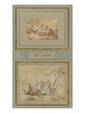 L'attelage emballé et La promenade en barque Reproduction procédé giclée par Tony Johannot