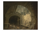 La violation des caveaux des rois dans la basilique Saint-Denis, en octobre 1793 reproduction procédé giclée par Hubert Robert