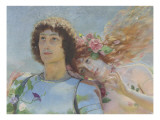 Le chevalier aux fleurs (tiré de Wagner, Parsifal) reproduction procédé giclée par Georges Antoine Rochegrosse