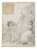 La leçon de dessin et de musique reproduction procédé giclée par Richard Cosway