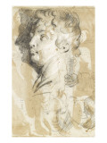 Trois têtes d'hommes reproduction procédé giclée par Jacob Jordaens
