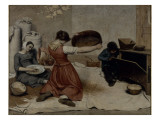 Les Cribleuses de blé reproduction procédé giclée par Gustave Courbet