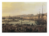 Troisième vue de Toulon, vue du vieux port, prise du côté des magasins au vivres Giclée-Druck von Claude-Joseph Vernet
