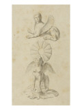 Deux sphinx reproduction procédé giclée par Jean-Baptiste Joseph Wicar