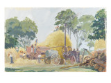 Battage dans la cour de la ferme le Failly à Vouzon (Loir-et-Cher) Lámina giclée Battage dans la cour de la ferme le Failly à Vouzon (Loir-et-Cher) Lámina giclée