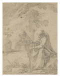 Deux religieux dans la solitude reproduction procédé giclée par Laurent de La Hyre