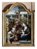 Triptyque: L'Adoration des mages reproduction procédé giclée par Pieter Coecke van Aelst