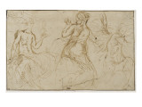 Trois figures assises Reproduction procédé giclée par Nicolò dell' Abate
