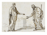 Album : une femme faisant l'aumône à un homme ; deux femmes devisant ; une femme assise Lámina giclée por Jacques-Louis David Album : une femme faisant l'aumône à un homme ; deux femmes devisant ; une femme assise Lámina giclée por Jacques-Louis David