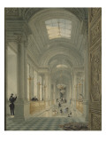 Vue de l'escalier du château des Tuileries Giclée-Druck von Eugène Viollet-le-Duc