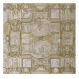 Projet pour la décoration du plafond de la Galerie des Glaces à Versailles "scènes de la vie Giclee Print by Charles Le Brun