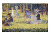 femmes assises et voiture d'enfant Lámina giclée por Georges Seurat