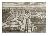 Planche 184: vue du château de Villeneuve-le-Roi et des jardins appartenant à Monsieur Claude Le Reproduction procédé giclée par Adam Perelle